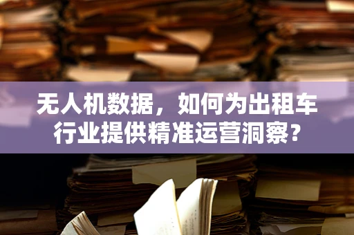 无人机数据，如何为出租车行业提供精准运营洞察？