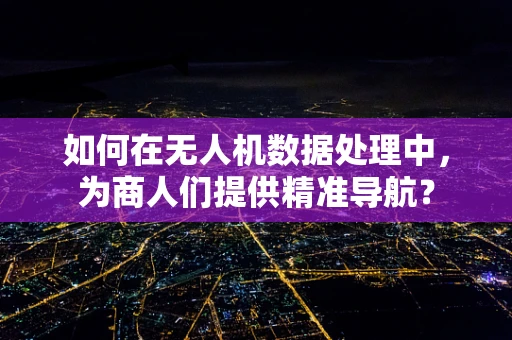 如何在无人机数据处理中，为商人们提供精准导航？