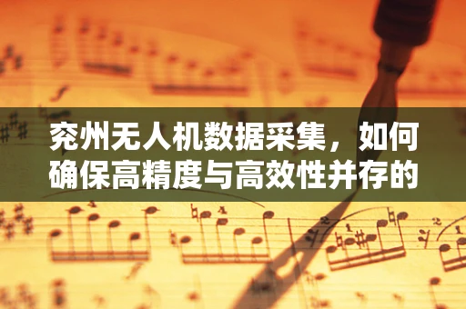 兖州无人机数据采集，如何确保高精度与高效性并存的挑战？