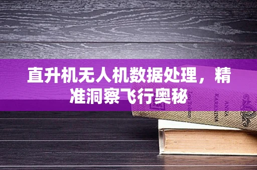 直升机无人机数据处理，精准洞察飞行奥秘
