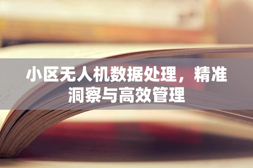 小区无人机数据处理，精准洞察与高效管理