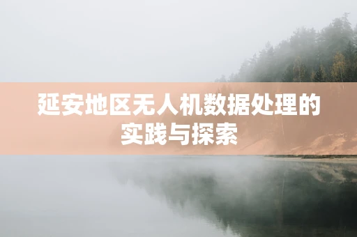延安地区无人机数据处理的实践与探索