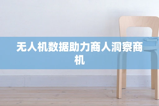 无人机数据助力商人洞察商机