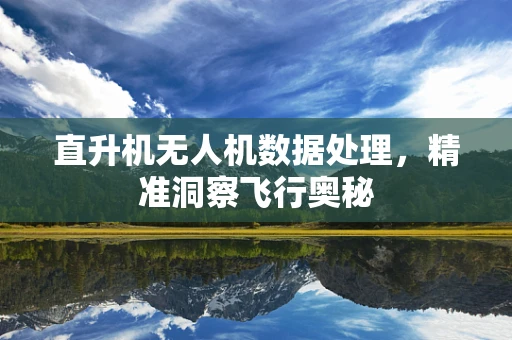直升机无人机数据处理，精准洞察飞行奥秘