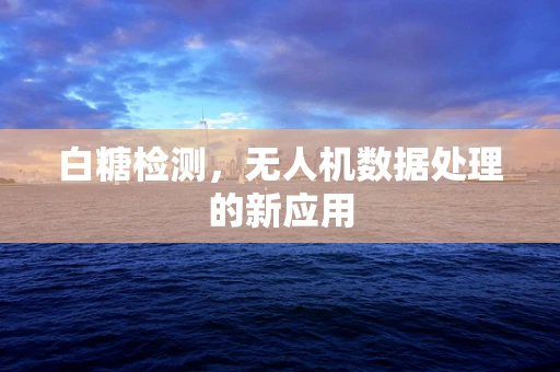 白糖检测，无人机数据处理的新应用