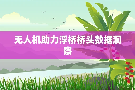 无人机助力浮桥桥头数据洞察