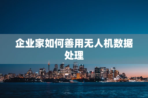 企业家如何善用无人机数据处理