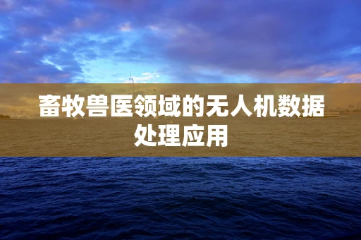 畜牧兽医领域的无人机数据处理应用