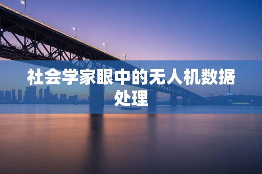 社会学家眼中的无人机数据处理