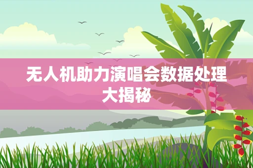 无人机助力演唱会数据处理大揭秘