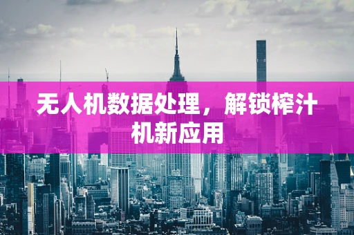 无人机数据处理，解锁榨汁机新应用