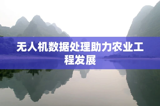 无人机数据处理助力农业工程发展