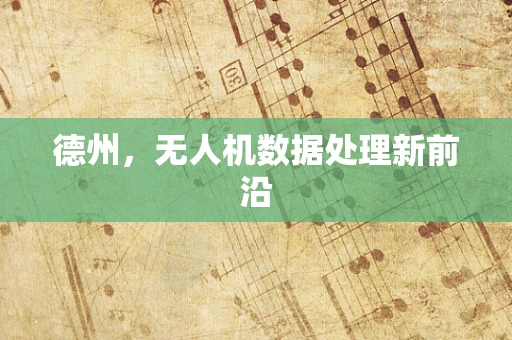 德州，无人机数据处理新前沿
