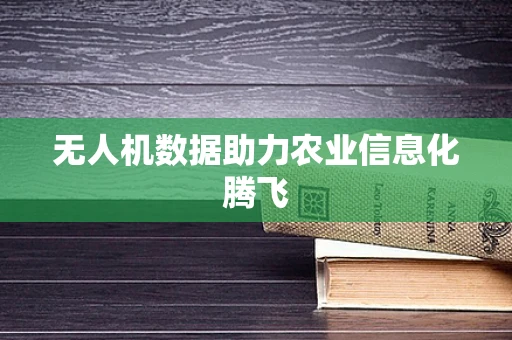 无人机数据助力农业信息化腾飞