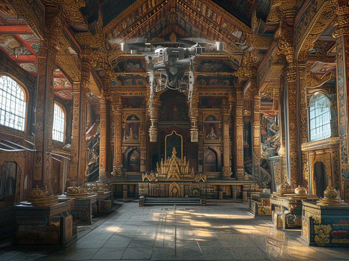 无人机助力寺庙大雄宝殿数据洞察